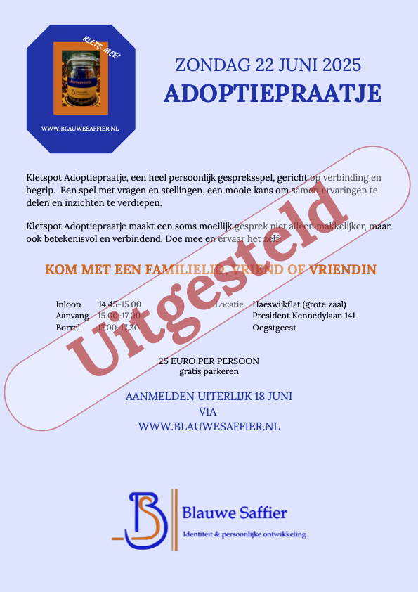 Uitstel bijeenkomst 22 juni 2025